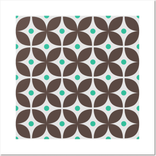 Geometric Pattern: Stylised Flower: Brown Posters and Art